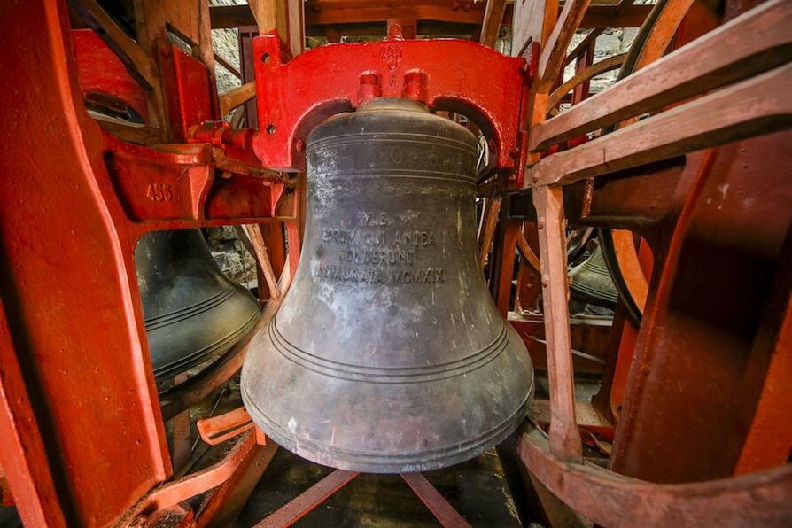 One of the bells at All Hallows' Almondbury