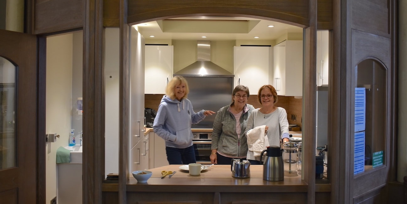 Three cooks in the new kitchen.