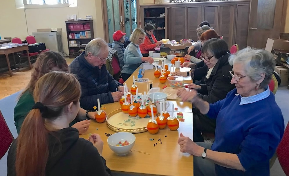 Making Christingles at St Lucius'