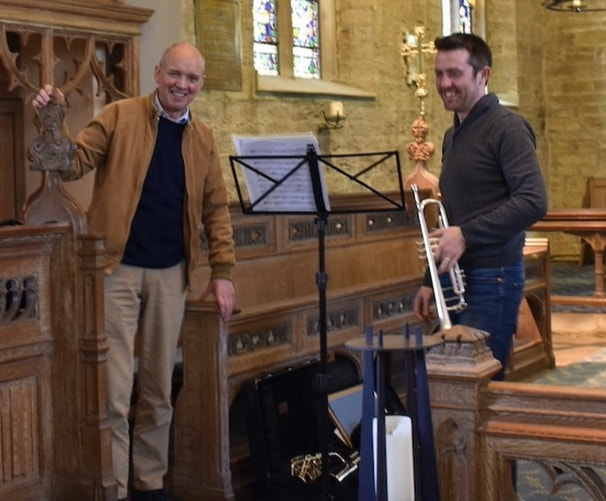 Organist Gordon Stewart with Tom Osborne