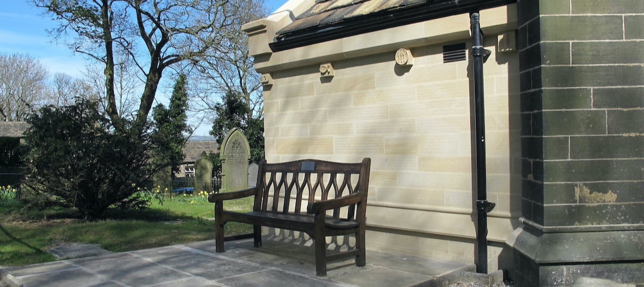 The new stone extension at Farnley Tyas Church.